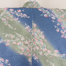 Load image into Gallery viewer, Komon Polyester Lined Wide Collar Tataki Lao Blue Power Polish x Green Washing Kimono