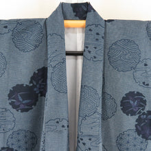 Load image into Gallery viewer, Komon Polyester Lined Lined Collar Snow White Pattern Polested x Purple Washing Kimono