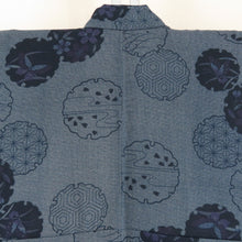 Load image into Gallery viewer, Komon Polyester Lined Lined Collar Snow White Pattern Polested x Purple Washing Kimono