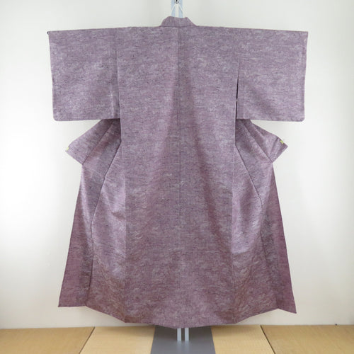 Tsumugi Kimono Kimono Clothing Cloud Purse Purple x White x Black Wide Collar Pure Silk Casual Casual 150cm