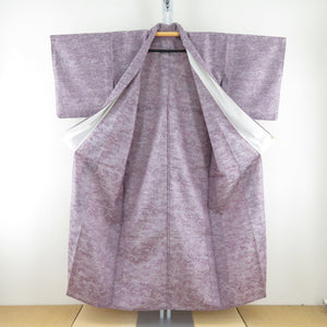 Tsumugi Kimono Kimono Clothing Cloud Purse Purple x White x Black Wide Collar Pure Silk Casual Casual 150cm