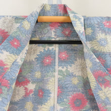 Load image into Gallery viewer, Tsumugi Kimono single garment pattern Pastel and other places and other places 100 bells collar silk silk casual height 150cm