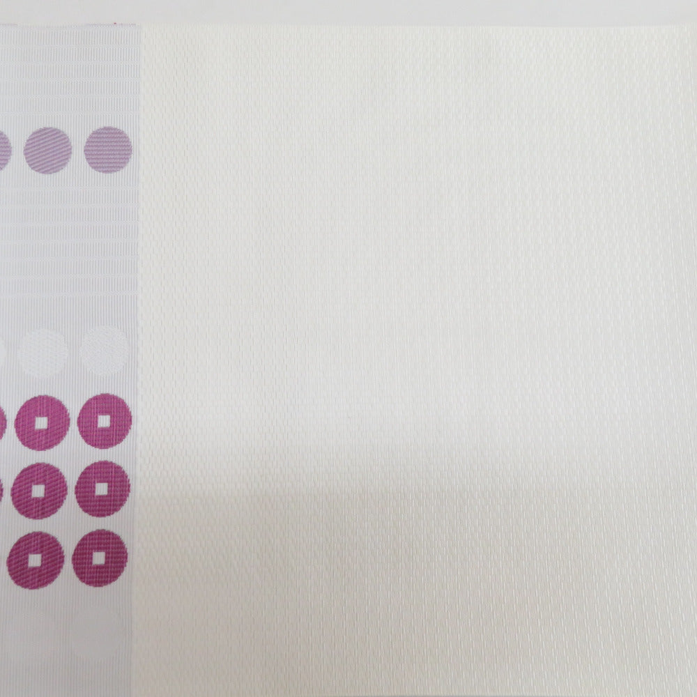 名古屋帯 八寸帯 正絹 ドット柄 白色ｘ紫色ｘ薄灰色 カジュアル 長さ360cm 【キモノオフ野々市若松店】 名古屋帯 八寸帯 正絹 ドット柄 白色x紫色x薄灰色 カジュアル 長さ