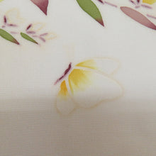 Load image into Gallery viewer, Nagoya Obi Silk Silk Yuzen Dyeing Obi Slow Cream Cream Color x Butterfly Pattern Casual Casual Length 370cm