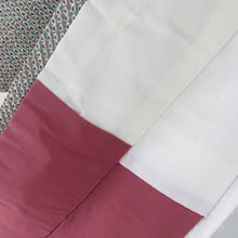 Load image into Gallery viewer, Komon lined wide collar gray blue x wine red total aperture Kanako Pattern size pure silk