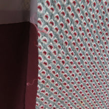 Load image into Gallery viewer, Komon lined wide collar gray blue x wine red total aperture Kanako Pattern size pure silk