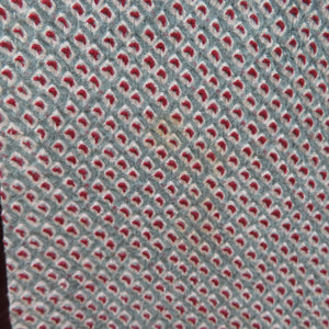 Komon lined wide collar gray blue x wine red total aperture Kanako pattern Petite size pure silk tailed height 150cm