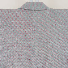 Load image into Gallery viewer, Komon lined wide collar gray blue x wine red total aperture Kanako Pattern size pure silk