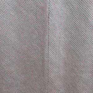 Komon lined wide collar gray blue x wine red total aperture Kanako pattern Petite size pure silk tailed height 150cm