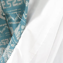 Load image into Gallery viewer, Komon Polyester Lined Bee Bee Collar Sarasa Pattern ethnic Turquoise Blue Washing Kimono