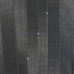 Tsumugi Kimono Kimono pattern black x gray lined wide collar pure silk silk casual kimono tailor 151cm