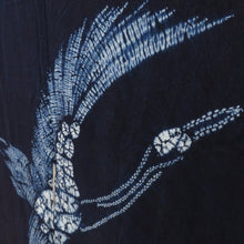 Load image into Gallery viewer, Japanese accessory dyeing goodwill cotton cotton curtain squeezed squeezed squeezed squeezed indigo cotton x Aomi waves 88 × 158cm kimono accessory hand -dyed