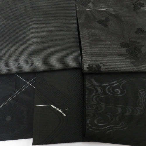 Nagoya Obi Natsu Natsu Nagoya Obi Set 5 Points Set Garo Obi Black Silk Retro Summary Black Cooperation Monotone