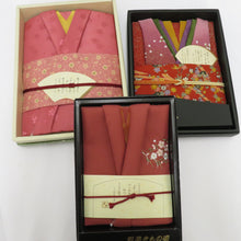 Load image into Gallery viewer, Furoshiki Kosa 3 -piece set Sakura embroidery Crepe Box Furoshiki Fukusa Kazu Souvenir Sakura Fabric