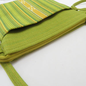 Shoulder bag Minsa Yaeyama Green Green MINSAH Hand -woven Made in Japan Minsa Crafts Minder Wojinya Pochette 100 % Cotton Unused