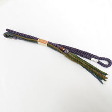 Load image into Gallery viewer, Obi tightening obi 〆 Handkemi string Purple -based casual silk 100% Marugumi kimono accessory box Length about 150cm Unused