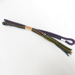 Obi tightening obi 〆 Handkemi string Purple -based casual silk 100% Marugumi kimono accessory box Length about 150cm Unused