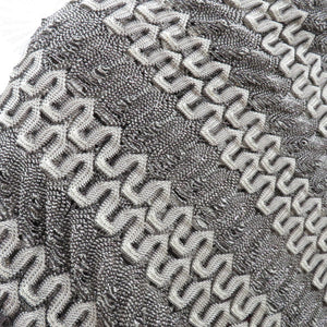 Shawl Race Shawl Charcoal Gray x Silver Lace knitting Fringe Square Box Length 115cm