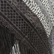 Load image into Gallery viewer, Shawl Race Shawl Charcoal Gray x Silver Lace knitting Fringe Square Box Length 115cm