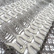 Load image into Gallery viewer, Shawl Race Shawl Charcoal Gray x Silver Lace knitting Fringe Square Box Length 115cm