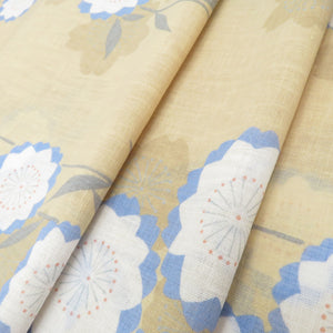 Summer Kimono Interfacted Land Flower Fabric Fabric Remake Hagile Material Materials Practice Unused in Kimono Yukata that can be washed.