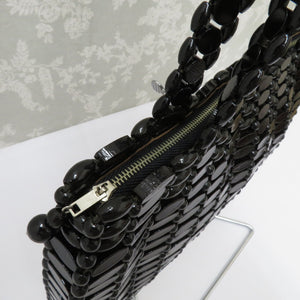 Japanese bag bead bag black handbag kimono bag Western -style Japanese accessories