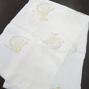 Obi tightening / obi -fried set 10 points set together White Maru Marugumi Plague Formal squeezing Silk 100% Pure Silk Kimono Accessories Obi White x Gold