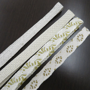 Obi tightening / obi -fried set 10 points set together White Maru Marugumi Plague Formal squeezing Silk 100% Pure Silk Kimono Accessories Obi White x Gold