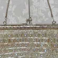 Load image into Gallery viewer, Japanese bag bead bag Silver rhinestone handbag kimono bag Western Japanese accessory