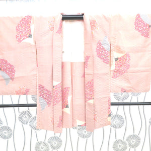 Haori Antique Pink Ichimushi Pine Poula Peacock Fleet Court Pure silk Modern Taisho Roman Roman Kimono Star Height 86cm