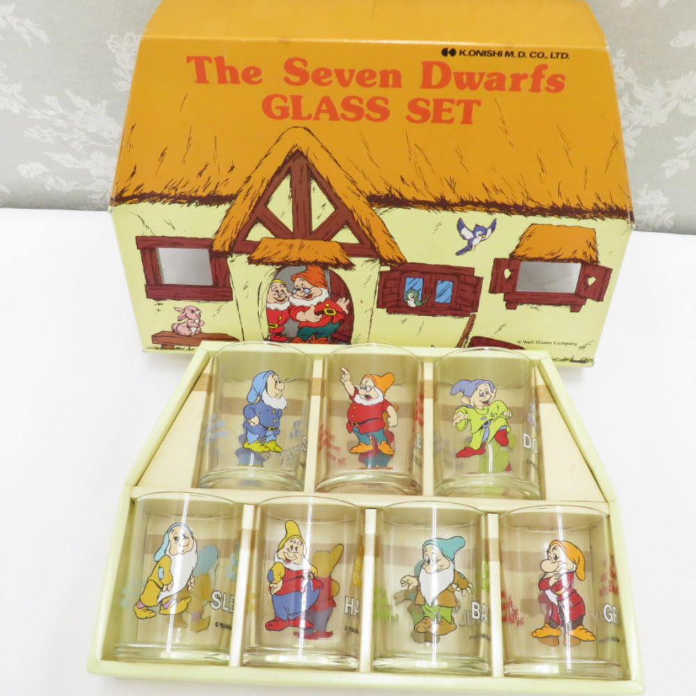 Disney Disney Glass Tableware Shirayukihime Seven Dwarfs and Glass Set 7 Customer Set Cup Tumbler Box available