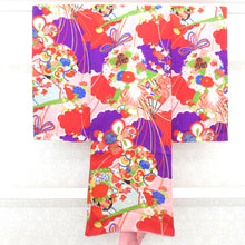 Load image into Gallery viewer, Children&#39;s kimono antique antique pure silk lined flower kusuda kimono kusumu 様 文 文 文 文 文 文 文 文 文 文 色 色 色