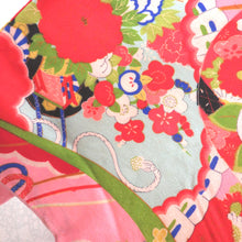 Load image into Gallery viewer, Children&#39;s kimono antique antique pure silk lined flower kusuda kimono kusumu 様 文 文 文 文 文 文 文 文 文 文 色 色 色