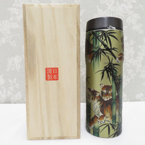 TIGER Stainless Bottle Bamboo Forest Tiger Tiger PAGONG Collaboration Water Bottle 480ml MJX-BO48 Modeled Japanese Made in Japan Paulownia Box Unused