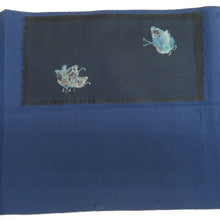 Load image into Gallery viewer, Nagoya obi pure silk blue embroidery butterfly pattern