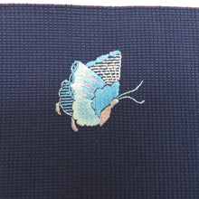 Load image into Gallery viewer, Nagoya obi pure silk blue embroidery butterfly pattern