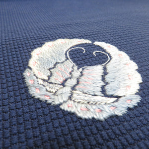 Nagoya obi pure silk blue embroidery butterfly pattern