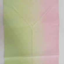 Load image into Gallery viewer, Nagoya Obi Obi Hakkomi Silk Silk Bokashi Yellow Green x Light Pink Color Length 360cm