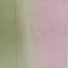 Load image into Gallery viewer, Nagoya Obi Obi Hakkomi Silk Silk Bokashi Yellow Green x Light Pink Color Length 360cm