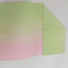 Load image into Gallery viewer, Nagoya Obi Obi Hakkomi Silk Silk Bokashi Yellow Green x Light Pink Color Length 360cm