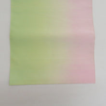 Load image into Gallery viewer, Nagoya Obi Obi Hakkomi Silk Silk Bokashi Yellow Green x Light Pink Color Length 360cm