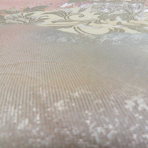 Back Obi Silk Silver X Pink x Gold Sala Peppy Silver Silver x Gold Gold Golden Platinum Foil Formal Kimono Length 448cm