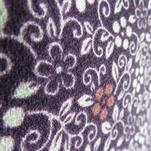 Load image into Gallery viewer, Komon lined polyester wide collar small flower pattern purple x white wash kimono tailor