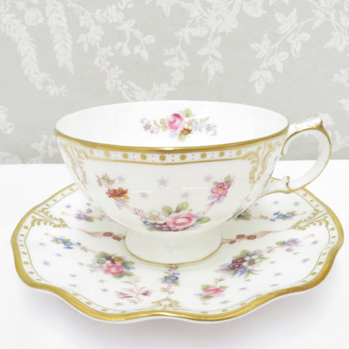 ROYAL CROWN DERBY Royal Crowner Bee Tableware Royal Antoinette Royal Antoinette Cup & Saucer Tea Cup