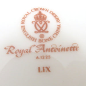 ROYAL CROWN DERBY Royal Crowner Bee Tableware Royal Antoinette Royal Antoinette Cup & Saucer Tea Cup