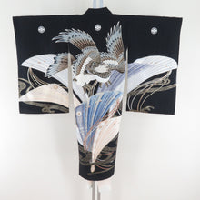 Load image into Gallery viewer, Children&#39;s kimono boys children&#39;s kids One body with undergarment x gray pure silk fan and hawk -like boys 753 celebration 97cm