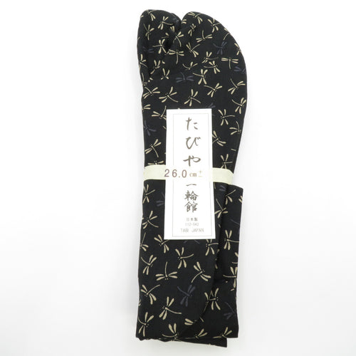 Male pattern tabi 26.0cm black dragonfly pattern Tonbo bottom black Japanese made in Japan Made in Japan 100 % cotton 4 pieces Men's tabi Casual new product