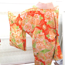 Load image into Gallery viewer, Honora Old Basejubu Elejutsu Antique Silk Orange Orange Kunatori Sleeve (1 shaku 6 inch 9 minutes) 64cm Retro Usage Cute Remake Stimping 142.5cm