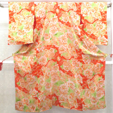 Load image into Gallery viewer, Honora Old Basejubu Elejutsu Antique Silk Orange Orange Kunatori Sleeve (1 shaku 6 inch 9 minutes) 64cm Retro Usage Cute Remake Stimping 142.5cm