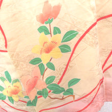 Load image into Gallery viewer, Children kimono Antique Kimono Kimono Kimono girl kimono girls&#39; kimono ball pattern flower rose rose rose rose paulownia light yellow retrofessions 116cm